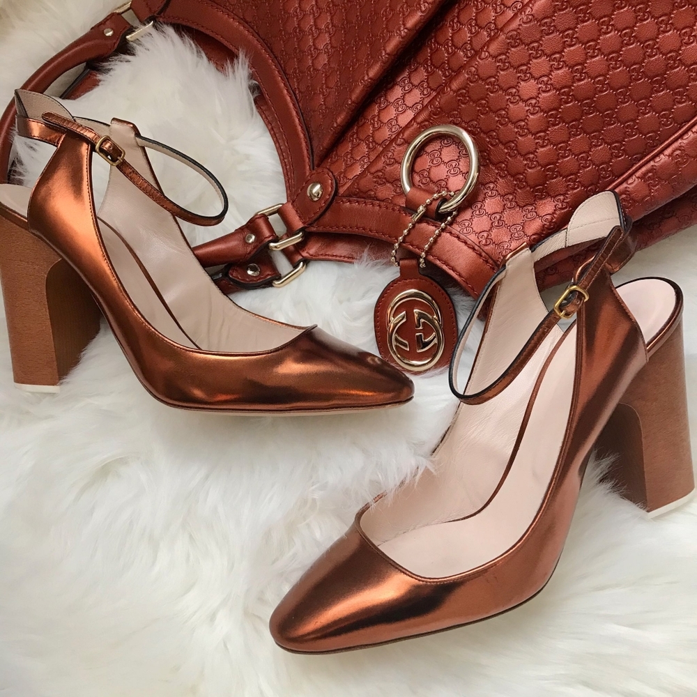 Chloe Copper Leather Mary Jane Shoe